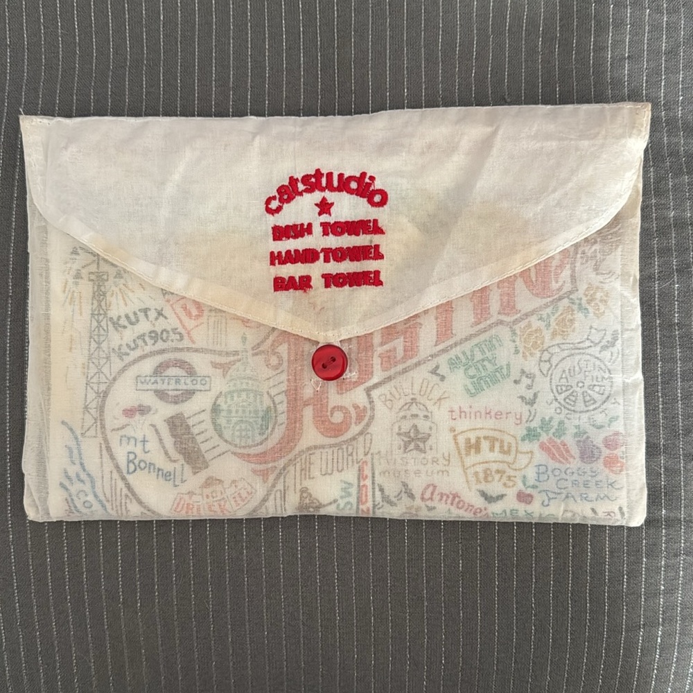 Cat Studio Austin Texas Dish Bar Hand Towel New in Package Never Used - Picture 2 of 9